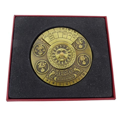 Calendario perpetuo rinascimentale con incisione - regalo personalizzato per gli anni 1600-2799, elegante decorazione per ufficio, diametro 9 cm, stile rinascimentale