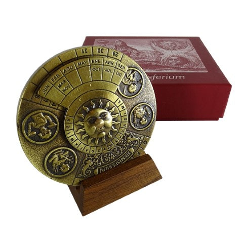 Calendario perpetuo rinascimentale con incisione - regalo personalizzato per gli anni 1600-2799, elegante decorazione per ufficio, diametro 9 cm, stile rinascimentale