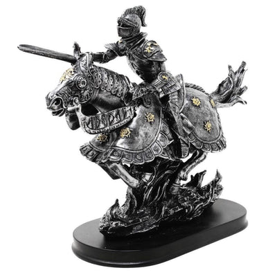 Statuetta Cavaliere a cavallo 31 cm – Polyresina dipinta a mano con possibilità di personalizzazione incisione