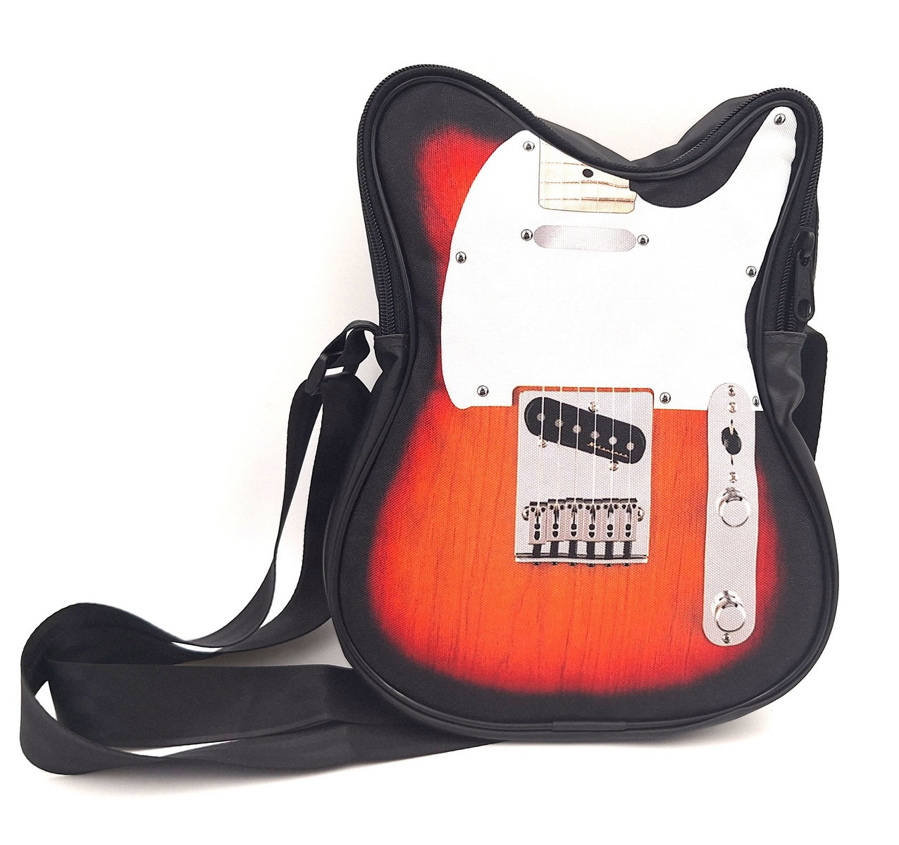 Borsa a tracolla a forma di chitarra elettrica RBG-023 con possibilità di personalizzazione tramite incisione, impermeabile, ideale come regalo per appassionati di musica, PVC 100% e poliestere, dimensioni 34 x 23 x 5 cm