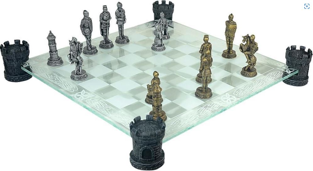 Scacchi Cavalieri 42x42 cm con Incisione