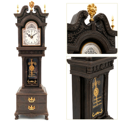 Orologio da camino retrò con carillon e incisione personalizzata, elegante scatola portaoggetti, altezza 37,5 cm, regalo ideale in stile vintage