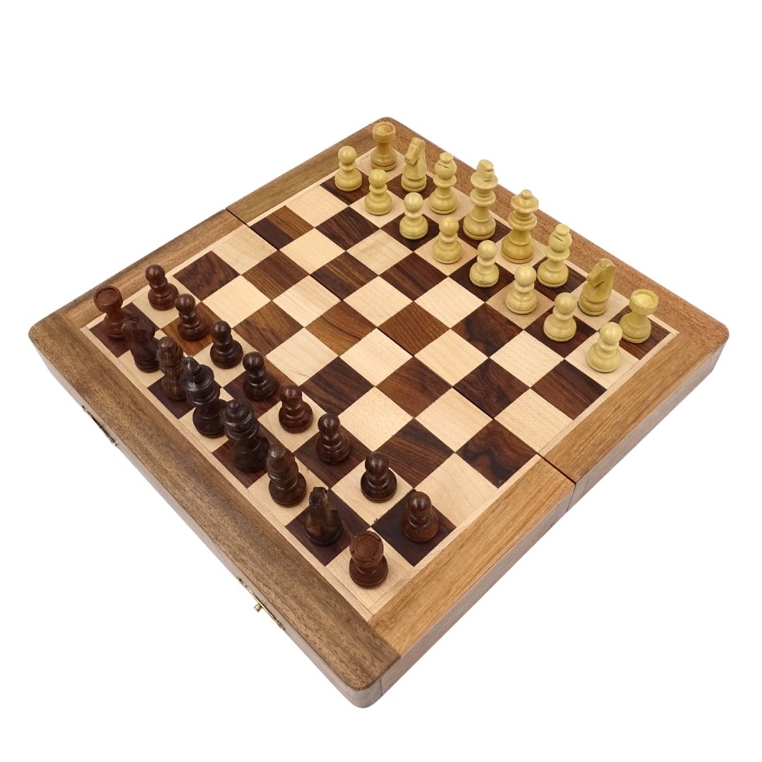 Scacchi magnetici in legno 30x30 cm pieghevoli G614 con incisione