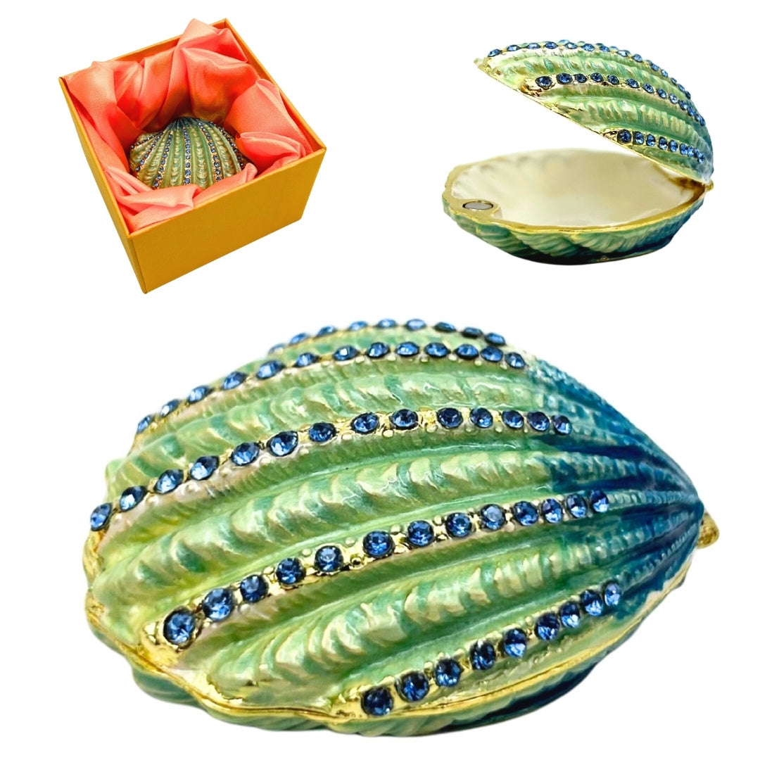 Scatola portagioie Conchiglia con cristalli