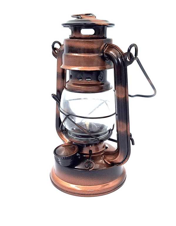 Lampada a petrolio da marinaio in stile retrò DT245F con possibilità di personalizzazione tramite incisione, ideale come regalo, realizzata in vetro e lamiera, altezza 19 cm, design marinaro