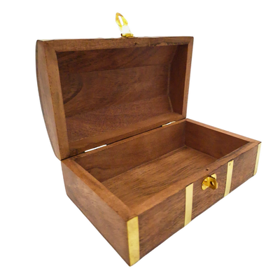 Scatola in legno marina vintage DNU-020 con motivo ancora in ottone, incisione personalizzata, ideale come regalo per gli amanti del mare, dimensioni 18,4 × 12,7 × 7,6 cm