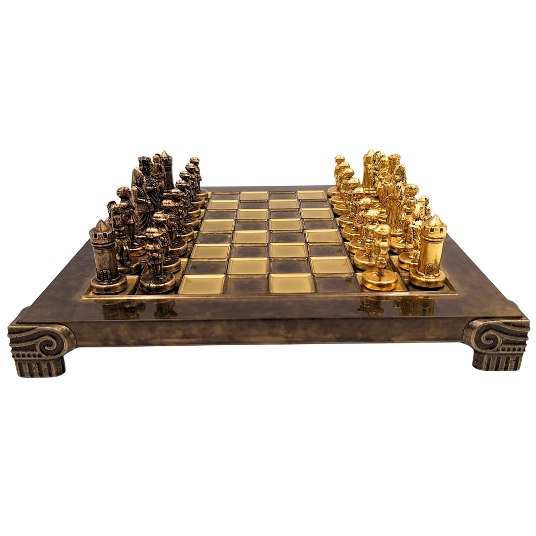 Scacchi metallici esclusivi Bizantini 20x20 cm con incisione personalizzata