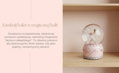 Ballerina Danzante in Globo di Vetro 12 cm con Possibilità di Personalizzazione Incisa - Elegante Decorazione Pastello per Regalo agli Amanti del Balletto, Realizzata in Polyresina e Vetro