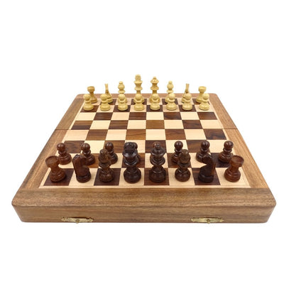 Scacchi magnetici in legno 30x30 cm pieghevoli G614 con incisione