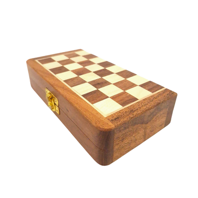 Scacchi magnetici in legno 17x17 cm con incisione personalizzata
