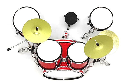 Mini batteria rossa MDR-0121 con possibilità di personalizzazione tramite incisione, ideale come regalo, altezza 15 cm, realizzata in metallo e plastica, scala 1:5