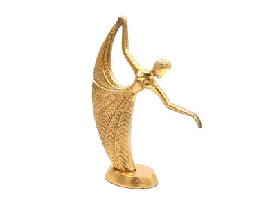 Figura decorativa dorata Danzatrice in alluminio con possibilità di personalizzazione con incisione