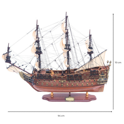 Grande modello esclusivo del veliero HMS Prince da 94 cm con possibilità di personalizzazione tramite incisione