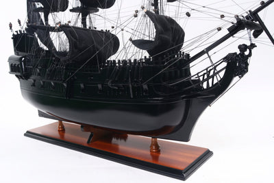 Modello di Nave Pirata Perla Nera BP80R con possibilità di incisione personalizzata, lunghezza 89 cm, regalo esclusivo per ogni occasione, artigianato artistico, base in legno