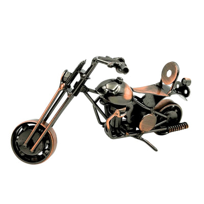 Modello di motocicletta Chopper M33 con incisione - Metallo, color rame-antracite, 15x6x9,5 cm