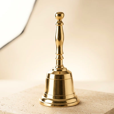 Campanello a Mano in Ottone 11,5 cm con Possibilità di Personalizzazione Incisa