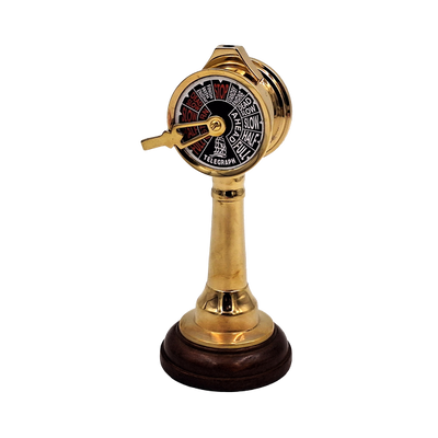 Telegrafo da nave COM-2005 in ottone e legno, altezza 16 cm, incisione personalizzata, ideale come regalo per appassionati di navigazione