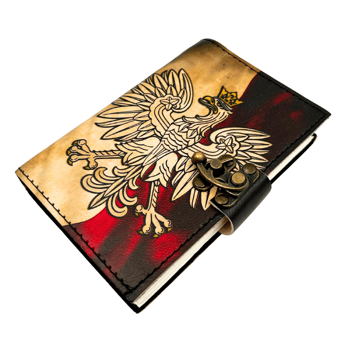 Taccuino in pelle Diario Polacco Aquila Patriottica con incisione