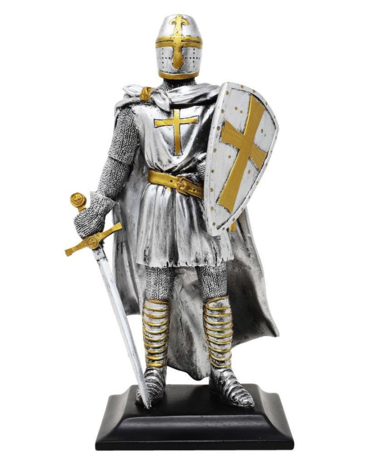 Grande statuetta del cavaliere teutonico in poliresina con possibilità di personalizzazione con incisione