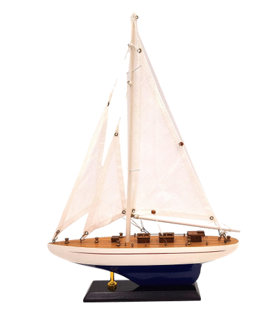 Modello in legno di yacht altezza 42 cm con possibilità di personalizzazione tramite incisione