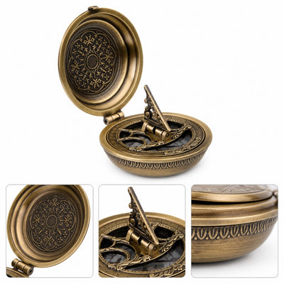 Bussola in Ottone Urania Propitia con Orologio Solare