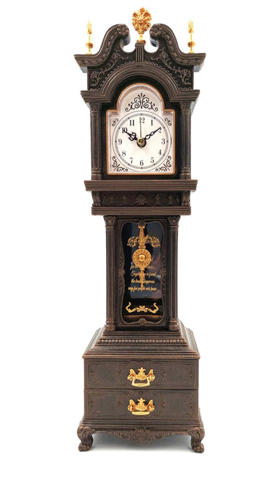 Orologio da camino retrò con carillon e incisione personalizzata, elegante scatola portaoggetti, altezza 37,5 cm, regalo ideale in stile vintage
