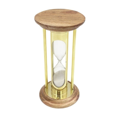 Clessidra in Ottone e Legno 5 min con Possibilità di Incisione
