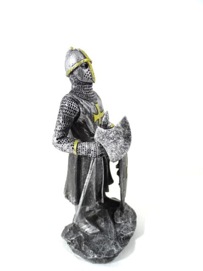 Statuetta di cavaliere crociato 18 cm con possibilità di personalizzazione tramite incisione