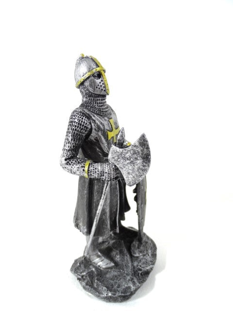 Statuetta di cavaliere crociato 18 cm con possibilità di personalizzazione tramite incisione