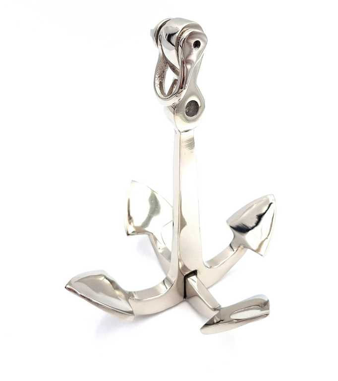 Ancora Metallica 20 cm Argento con Possibilità di Incisione - Decorazione Marina da Regalo per Amanti del Mare e della Vela