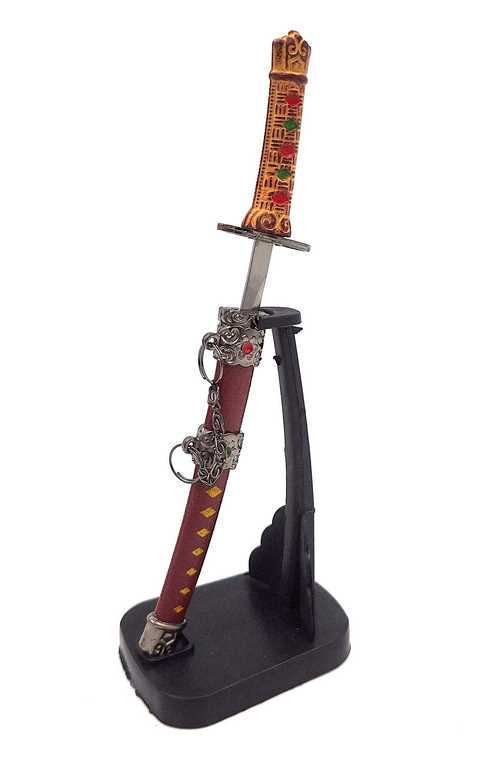 Katana - coltello per carta SW-199 con possibilità di personalizzazione con incisione, ideale come regalo, altezza 18 cm, fodero decorativo incluso