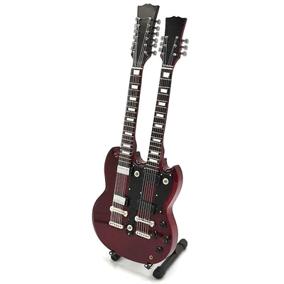 Mini chitarra in stile Led Zeppelin - Jimmy Page - Double Neck MGT-2059
