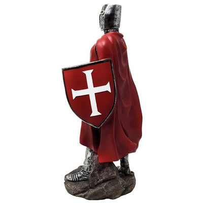 Statuetta di cavaliere crociato 30 cm in poliresina con possibilità di personalizzazione con incisione