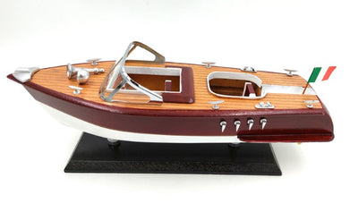 Modello di motoscafo Reeva in legno 35x11x13 cm