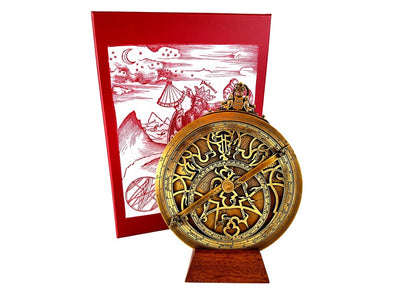 Astrolabio in Ottone Rojas H34 con possibilità di personalizzazione incisa – diametro 20 cm, elegante regalo per ogni occasione, strumento di navigazione e astronomia rinascimentale fatto a mano