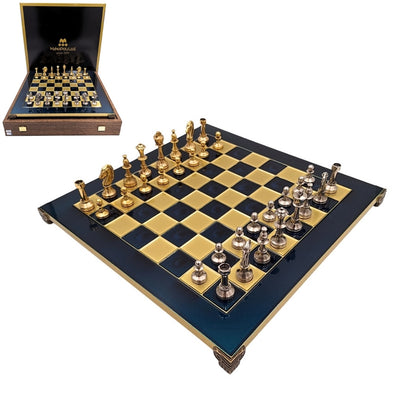 Scacchi metallici classici grandi esclusivi Stauton S34 con incisione