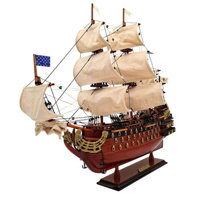 Modello assemblato del veliero Soleil Royal da 46 cm - Realizzato a mano in legno esotico con possibilità di personalizzazione tramite incisione