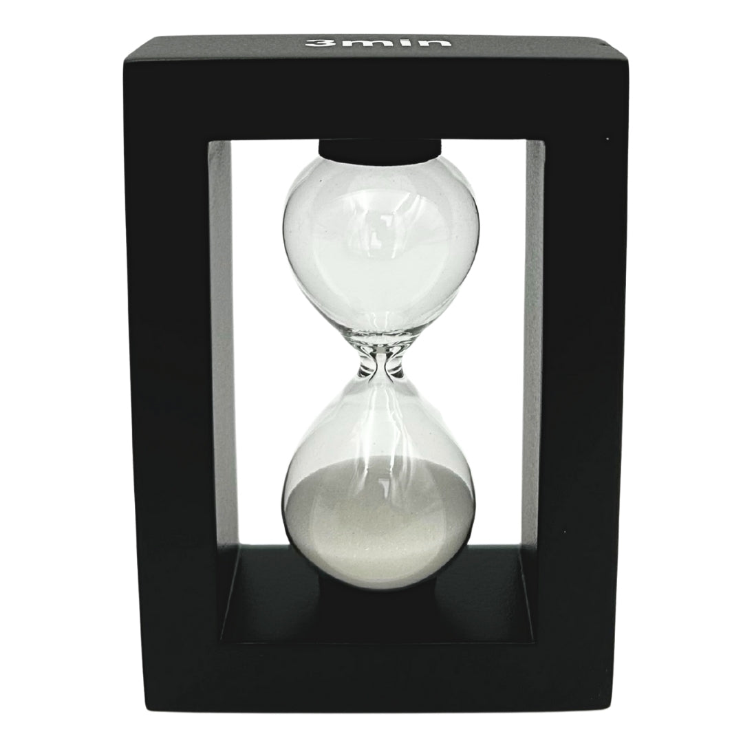 Set decorativo da scrivania con clessidra da 3 minuti e portapenne con incisione