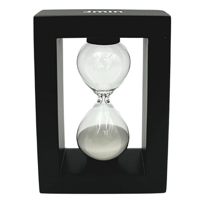 Set decorativo da scrivania con clessidra da 3 minuti e portapenne con incisione