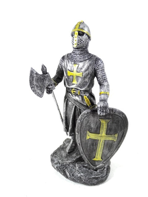 Statuetta di cavaliere crociato 18 cm con possibilità di personalizzazione tramite incisione