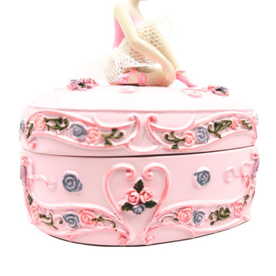 Carillon scatola ballerina cuore Lago dei Cigni con possibilità di incisione personalizzata, rosa, 12,5 cm, regalo ideale per compleanni o anniversari