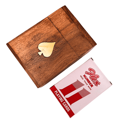 Elegante Mazzo di Carte in Scatola di Legno con Incisione