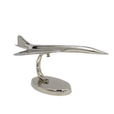 Modello metallico di aereo Concorde color argento con possibilità di personalizzazione tramite incisione