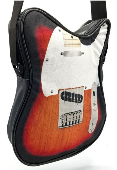 Borsa a tracolla a forma di chitarra elettrica RBG-023 con possibilità di personalizzazione tramite incisione, impermeabile, ideale come regalo per appassionati di musica, PVC 100% e poliestere, dimensioni 34 x 23 x 5 cm