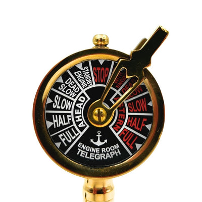 Elegante Set da Scrivania con Incisione – Telegrafo a Macchina, Bussola e Portapenne con Base in Legno – Regalo Ideale per Velista, Manager o Appassionato di Stile Retrò – Ottone e Legno di Alta Qualità, Dimensioni 16,5 x 6 x 16,8 cm