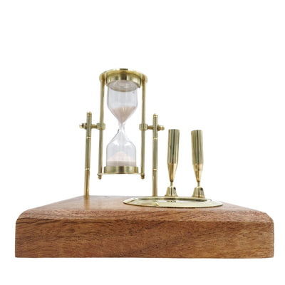 Set da scrivania retrò con clessidra e bussola