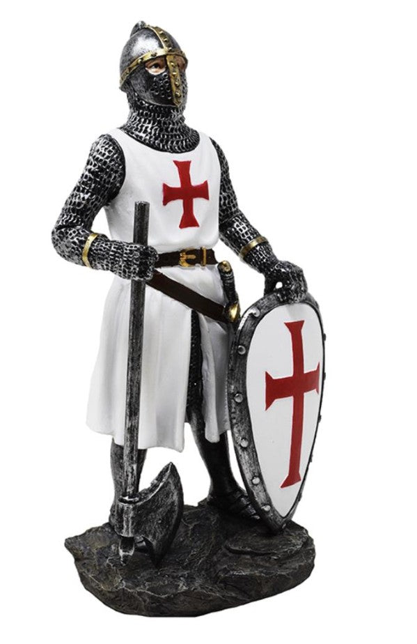 Statuetta del Cavaliere Templare 18,5 cm in poliresina con possibilità di personalizzazione con incisione