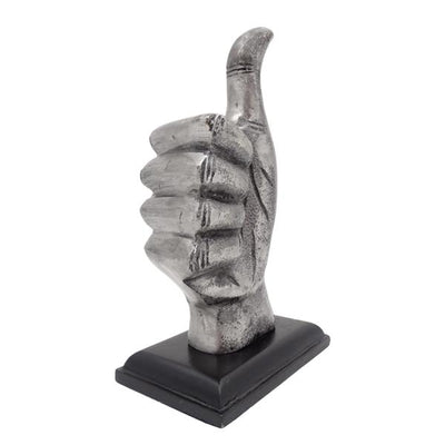 Figura decorativa pollice "OK" in alluminio 20 cm con possibilità di personalizzazione incisa