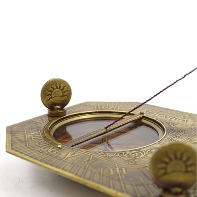 Orologio solare con bussola retrò in scatola di legno con possibilità di personalizzazione incisione