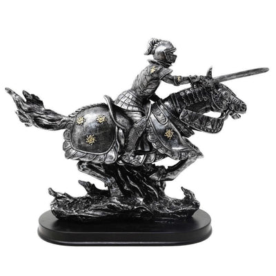 Statuetta Cavaliere a cavallo 31 cm – Polyresina dipinta a mano con possibilità di personalizzazione incisione